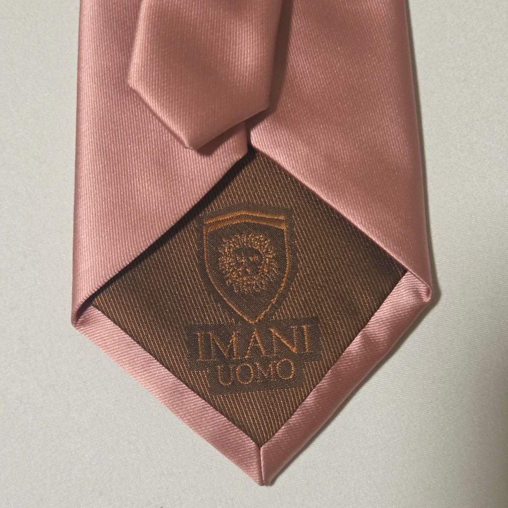 Imani Uomo Mens Silk Touch Microfiber Satin‎ Necktie Dusty Rose Pink Formal Tie